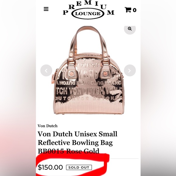 Von Dutch Small Rose Gold Reflective Bowling Bag | FULL INCLUSION | NEW/NWT!!💗 - Picture 7 of 11